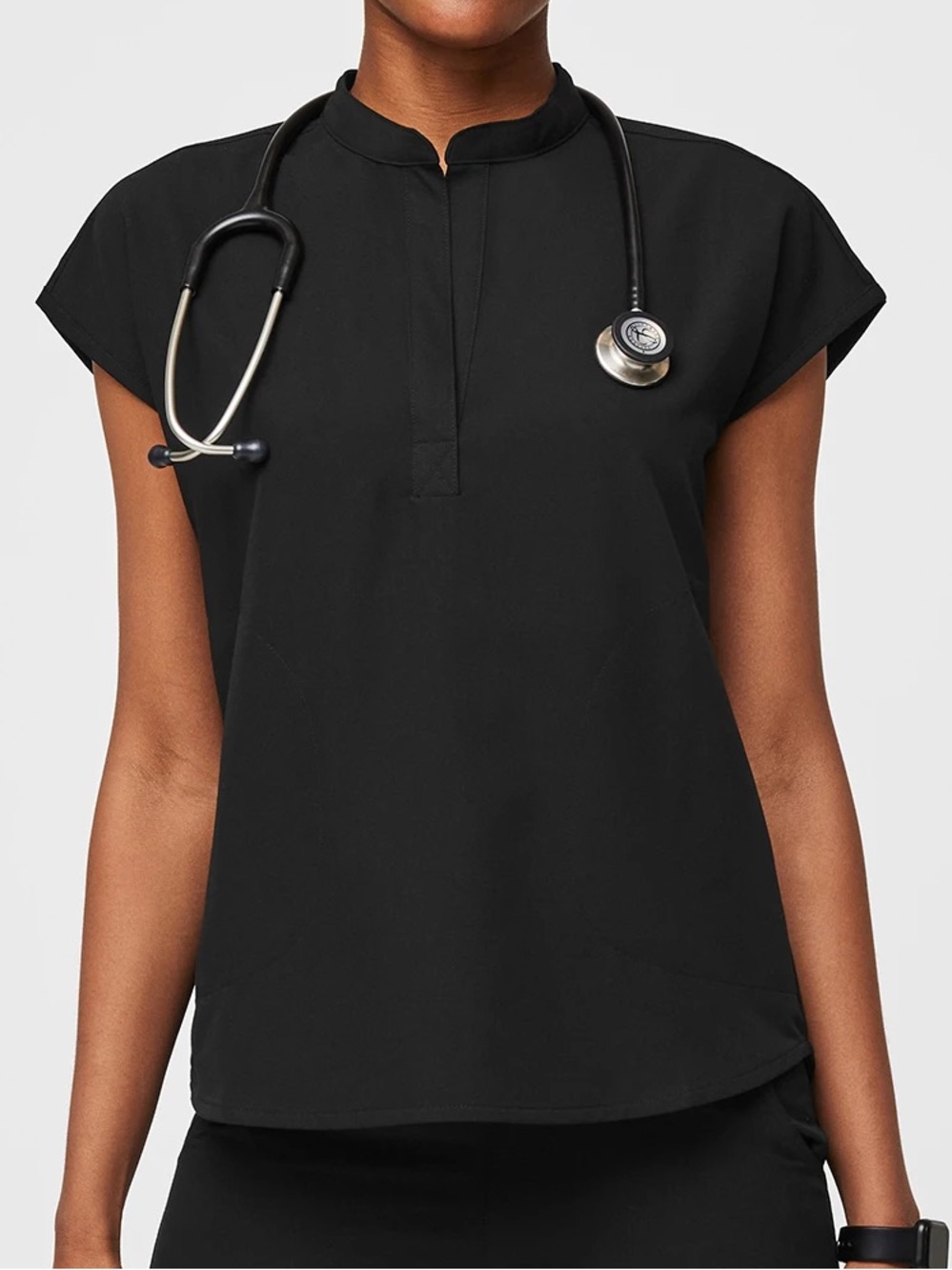 FIGS Technical Collection Rafaela Black Sleeveless Scrub Top Tunic V-Neck SizeXL